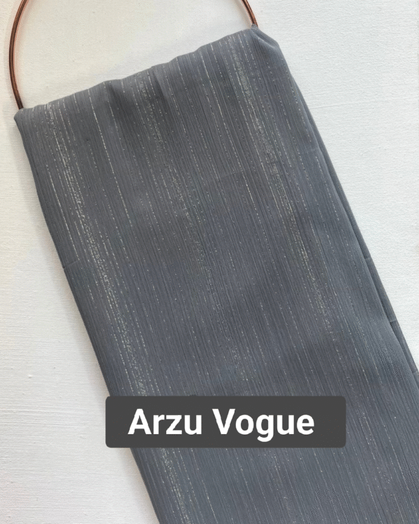 Grey Shimmer Zari Chiffon