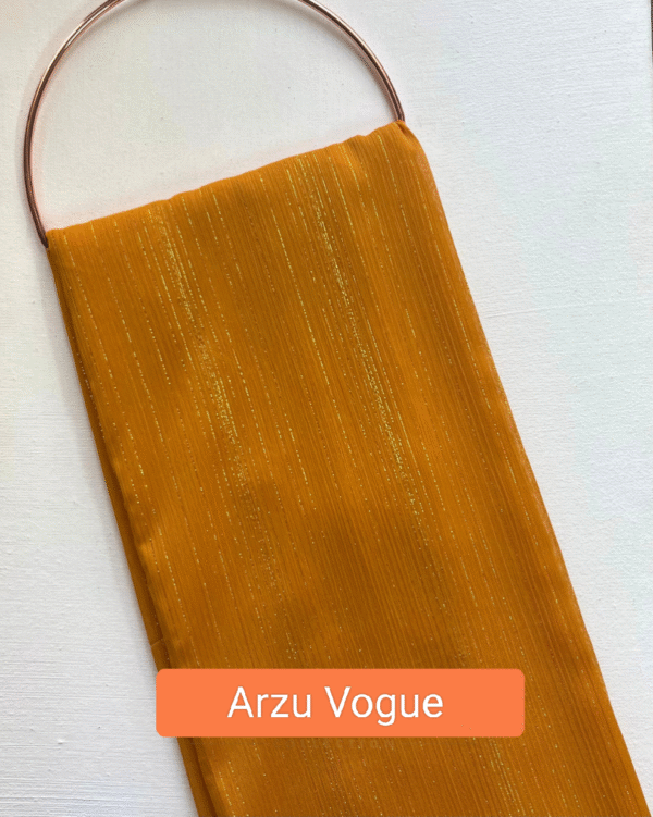 Mustard Yellow Shimmer Shiffon Zari
