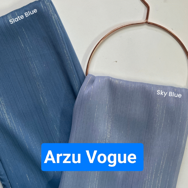 Sky Blue Slate Blue Shimmer Shiffon